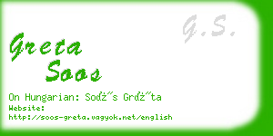 greta soos business card